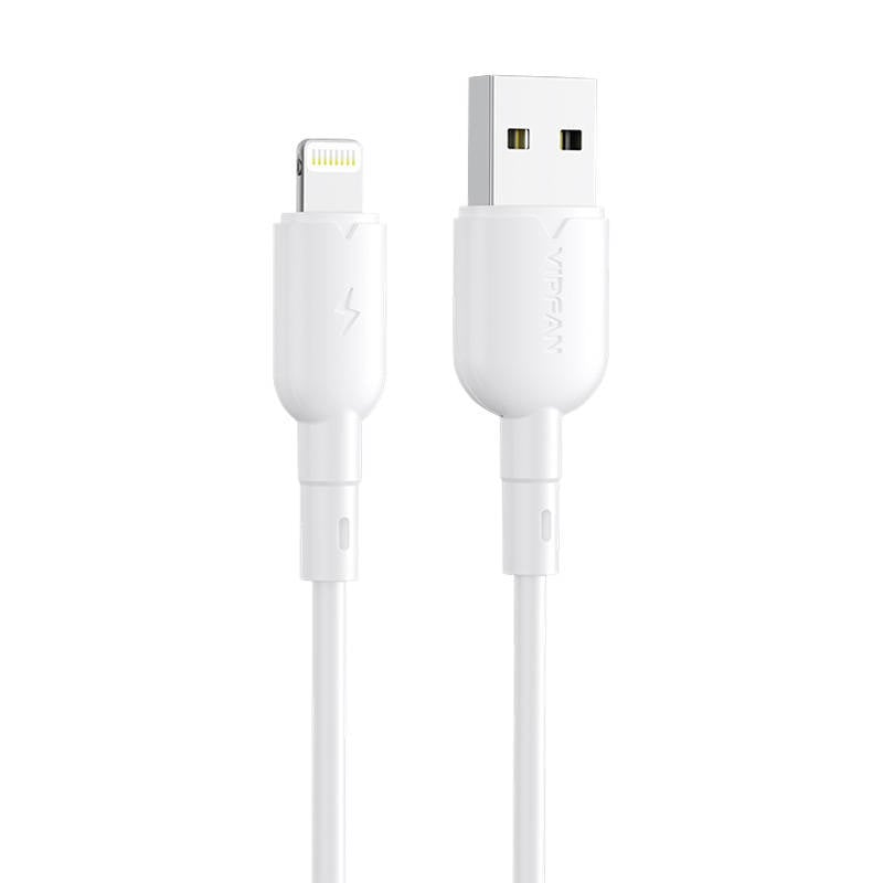 Cablu USB la Lightning VFAN Colorful X11, 3A, 1m (alb)