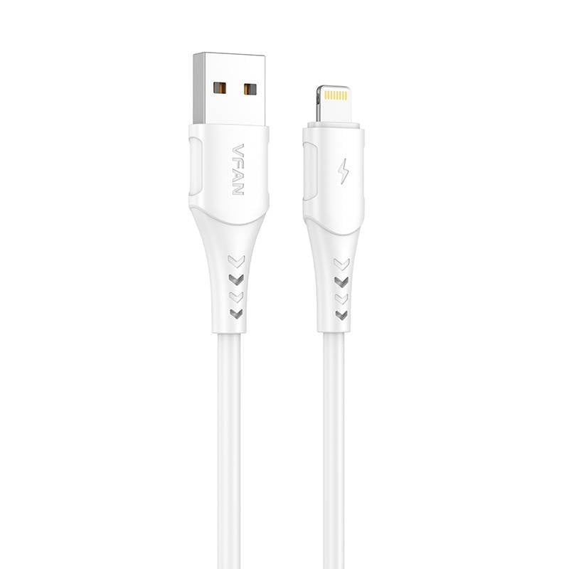 Cablu USB la Lightning VFAN Colorful X12, 3A, 1m (alb)