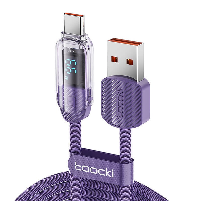 Cablu USB la USB-C Toocki TXCTYX05-P, 1m, FC 66W (violet)