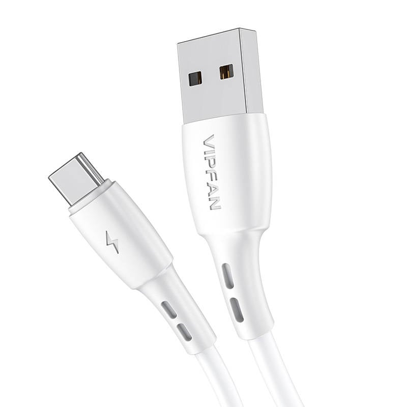 Cablu USB la USB-C VFAN Racing X05, 3A, 1m (alb)