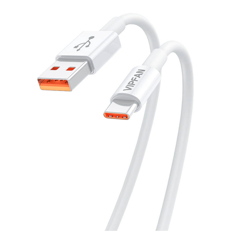 Cablu USB la USB-C VFAN X17, 6A, 1,2 m (alb)