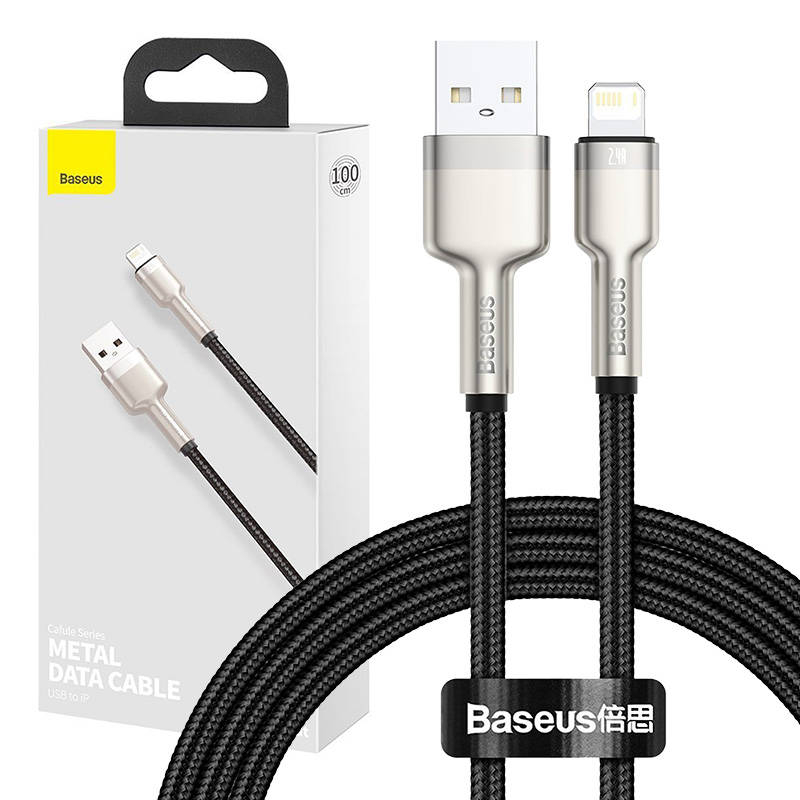 Cablu USB pentru Lightning Baseus Cafule, 2,4A, 1m (negru)