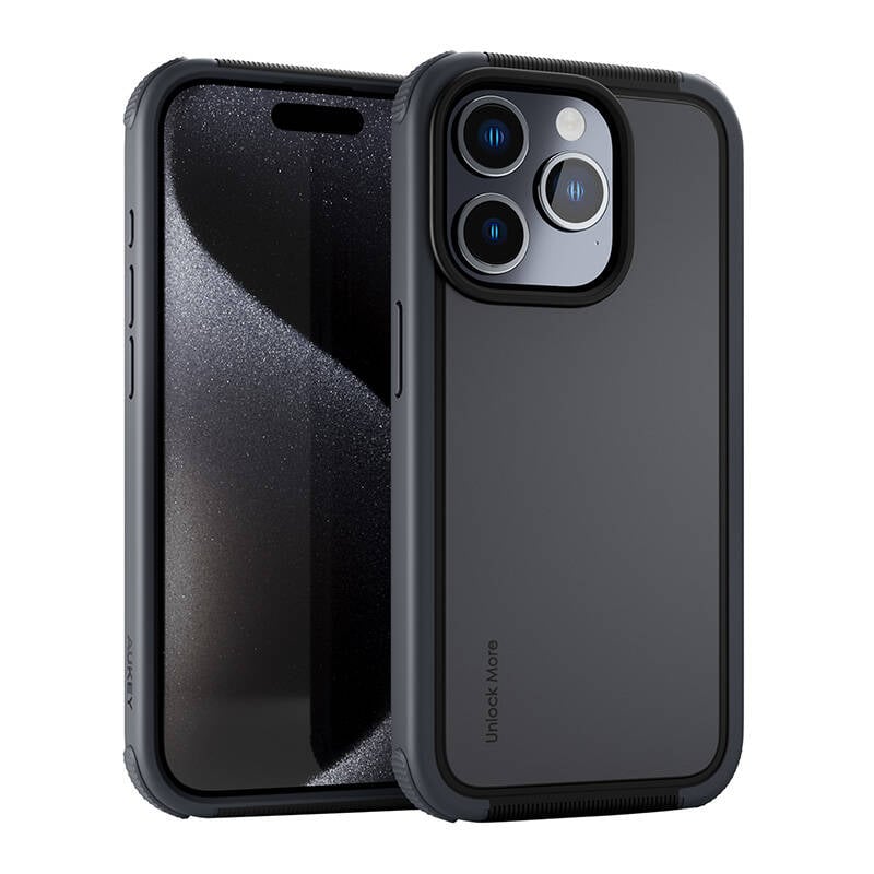 Carcasa Aukey PC-UG10C pentru iPhone 15 Pro (gri inchis)