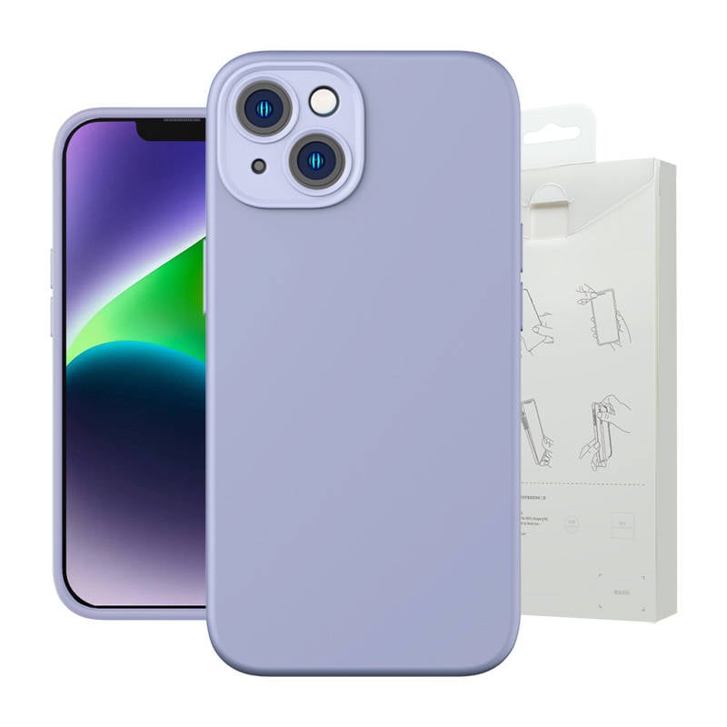 Carcasa Baseus Liquid Silica Gel pentru iPhone 14 Plus (lavanda)+ sticla temperata + kit de curatare