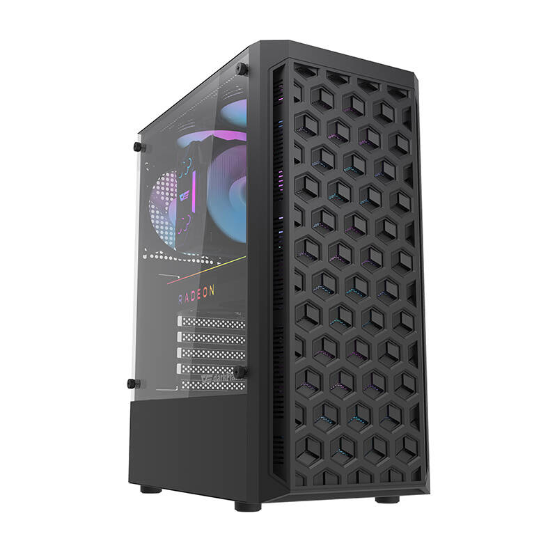 Carcasa pentru computer Darkflash DK300M Micro-ATX cu 3 ventilatoare (negru)