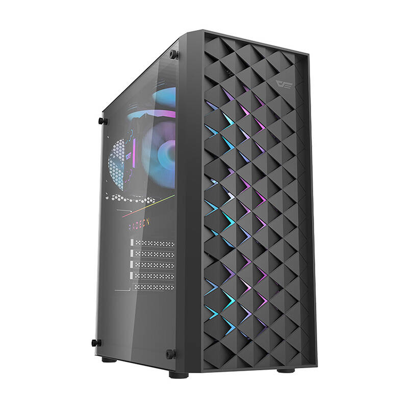 Carcasa pentru computer Darkflash DK351 + 4 ventilatoare (negru)