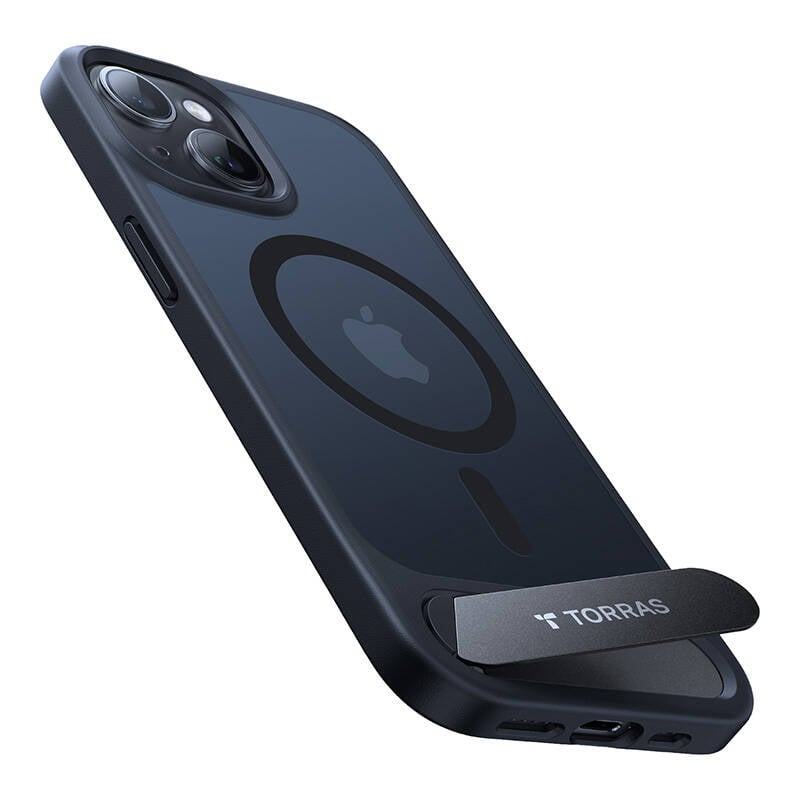 Carcasa telefonica Torras Pstand pentru iPhone 15 (negru)