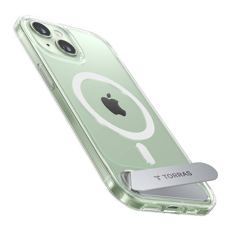 Carcasa telefonica Torras UPRO Pstand pentru iPhone 15 (transparenta