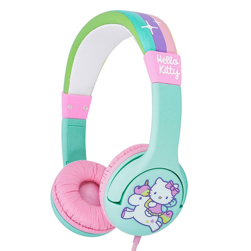 Casti cu fir pentru copii OTL Hello Kitty Rainbow (turcoaz)