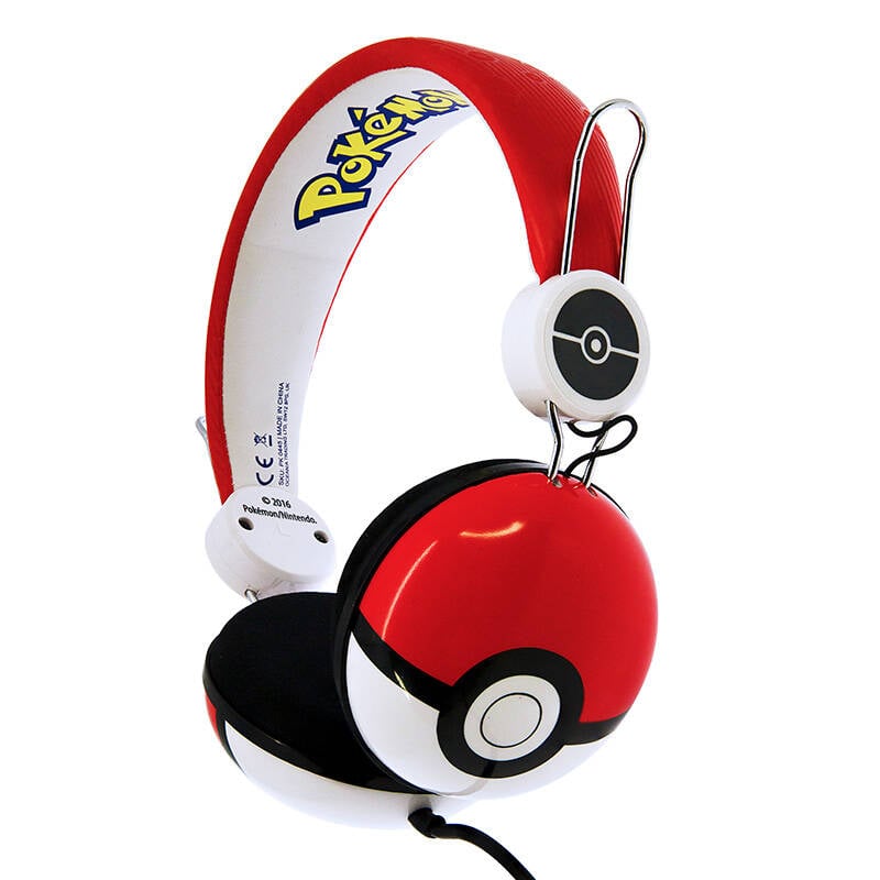 Casti cu fir pentru copii OTL Pokemon Pokeball Dome (rosu)