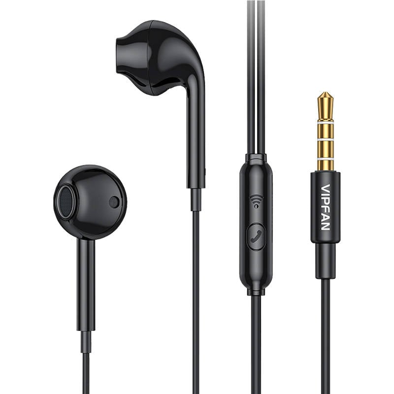 Casti in-ear cu fir VFAN M15, mufa de 3,5 mm, 1m (negru)