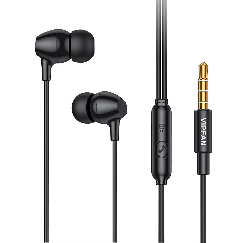 Casti in-ear cu fir VFAN M16, mufa de 3,5 mm, 1m (negru)