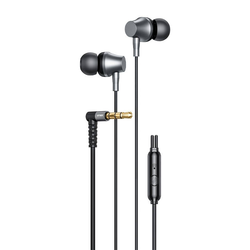 Casti in-ear cu fir VFAN M17, mufa de 3,5 mm (negru)