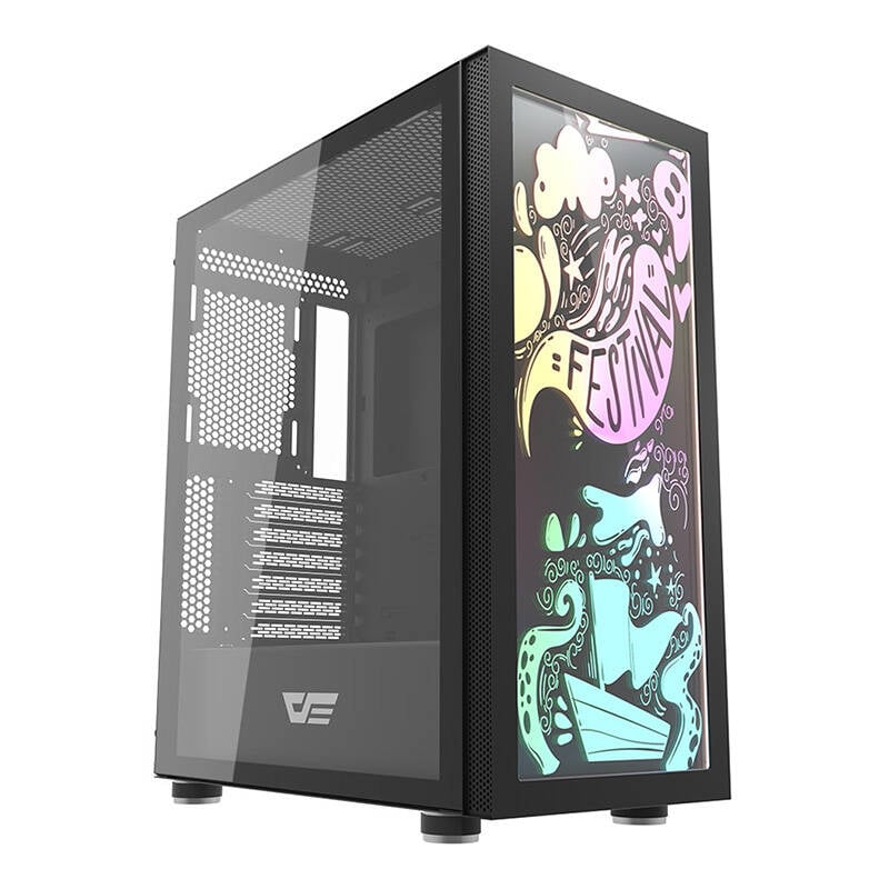 Computer Case Darkflash DK210 Graffiti (black)