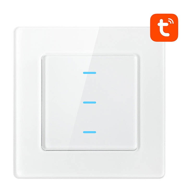 Comutator de lumina inteligent WiFi Avatto N-TS10-W3 3 Way TUYA (alb)