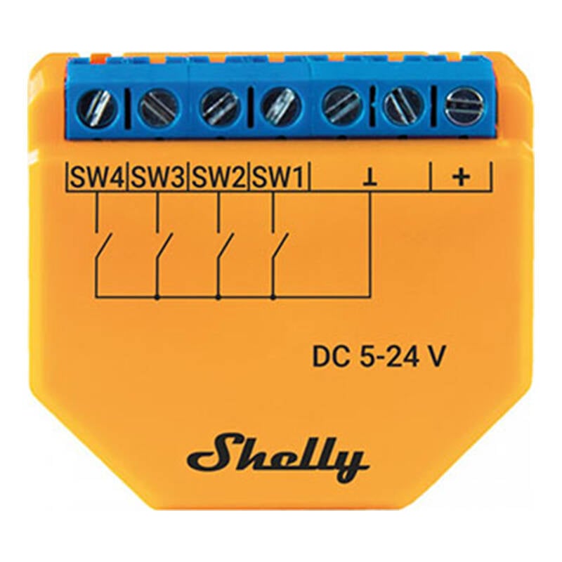 Controler Wi-Fi Shelly PLUS i4 DC, 4 intrari digitale