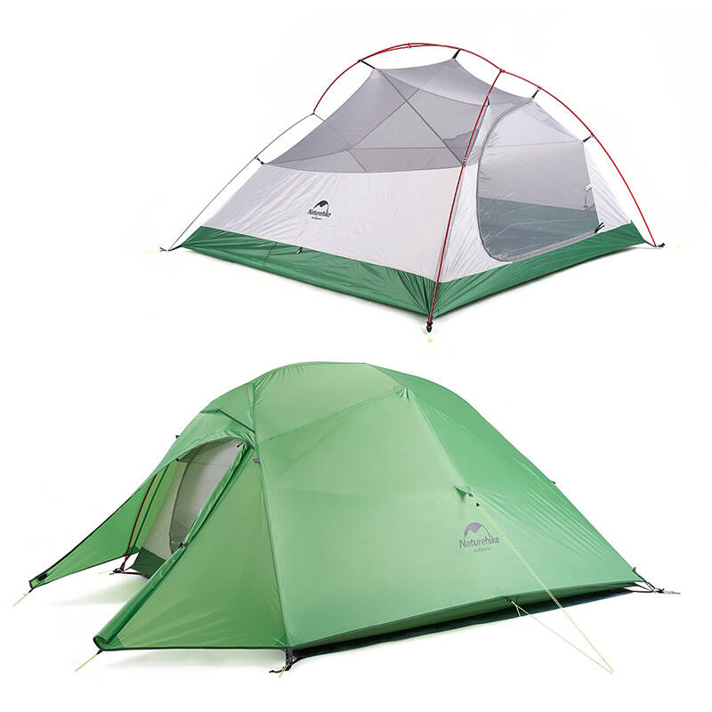 Cort ultralight Naturehike Cloud up 3 pentru 3 persoane (verde padure)