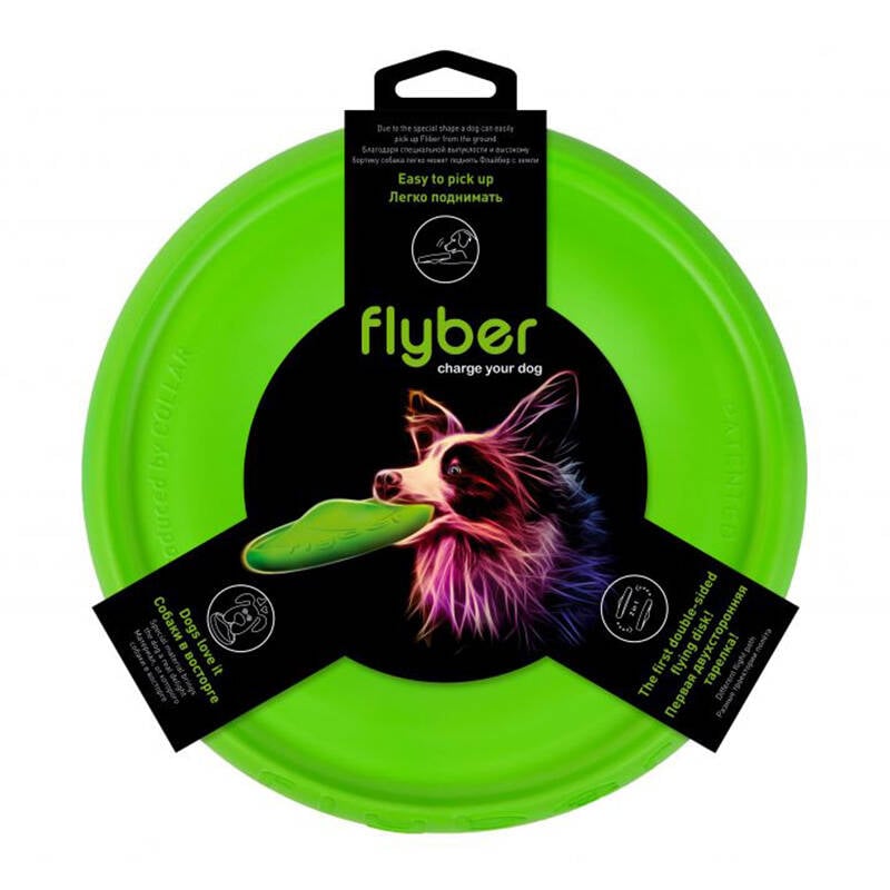 Disc de zbor cu doua fete Flyber Waudog 22 cm, verde deschis