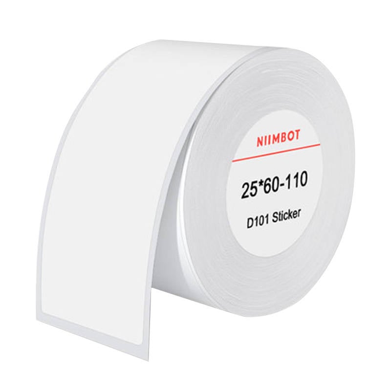 Etichete Termice Niimbot 25x60 mm, 110 bucati - Alb, Ideal pentru Etichetare Profesionala si Organizare