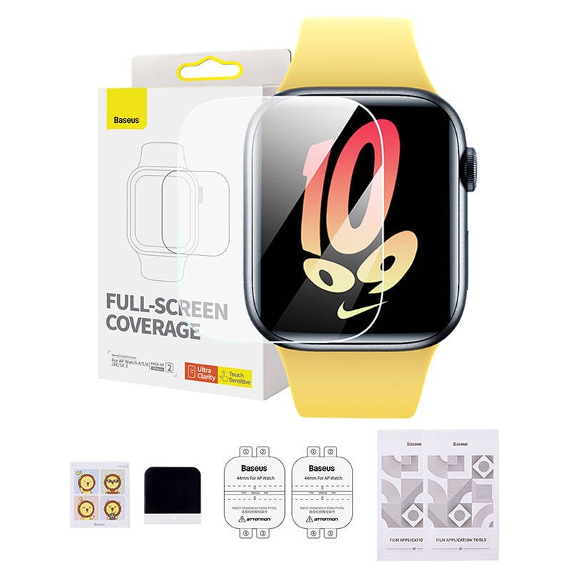 Folie de protectie Baseus 44mm pentru Apple Watch 4 5 6 SE SE 2, transparent