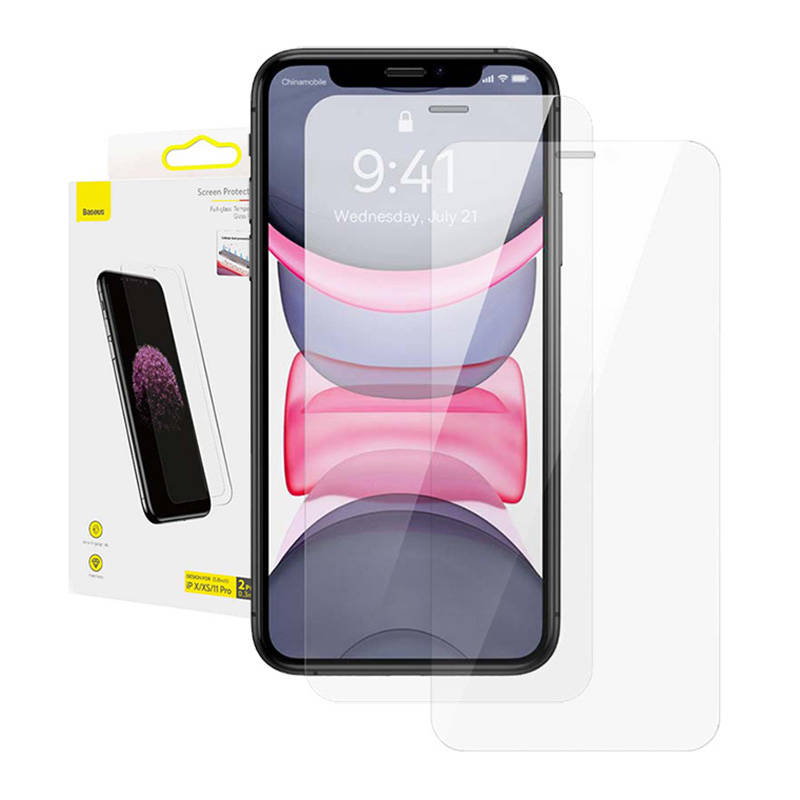 Folie de sticla temperata Baseus 0.3mm (pachet 2 unitati) pentru iPhone X XS 11 Pro 5.8inch - protectie avansata pentru ecranul smartphone-ului tau