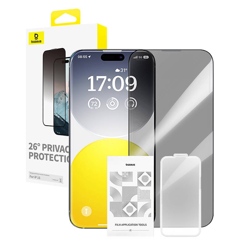 Folie Sticla filtru de confidentialitate Baseus Diamond Series pentru iPhone 15