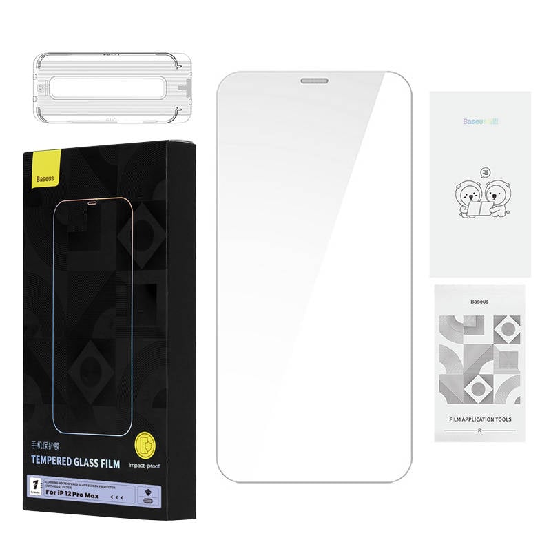 Folie sticla securizata Baseus 0.4mm Iphone 12 Pro MAX + kit de curatare