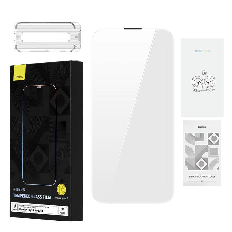 Folie sticla securizata Baseus 0.4mm Iphone 13 13 Pro 14 + kit de curatare