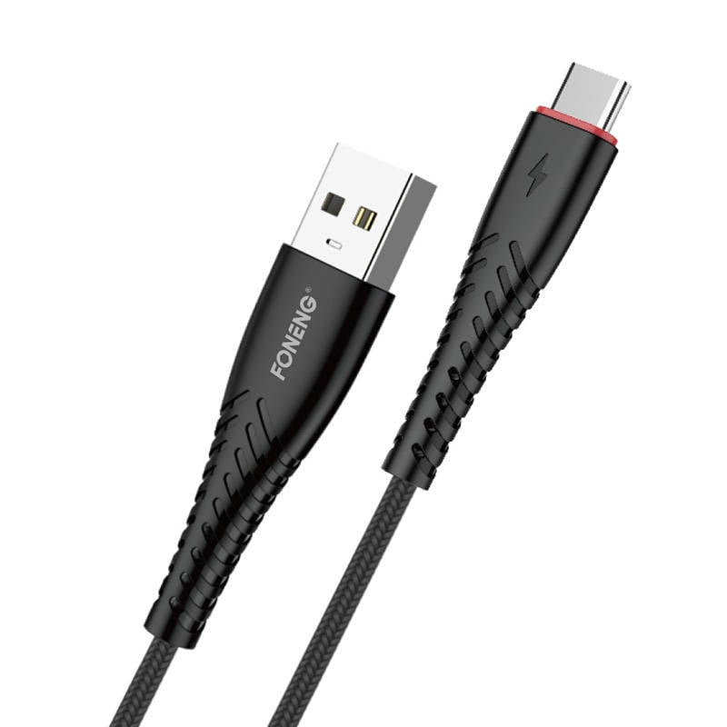 Foneng X15 Cablu USB la USB-C, 2.4A, 1.2m (negru)