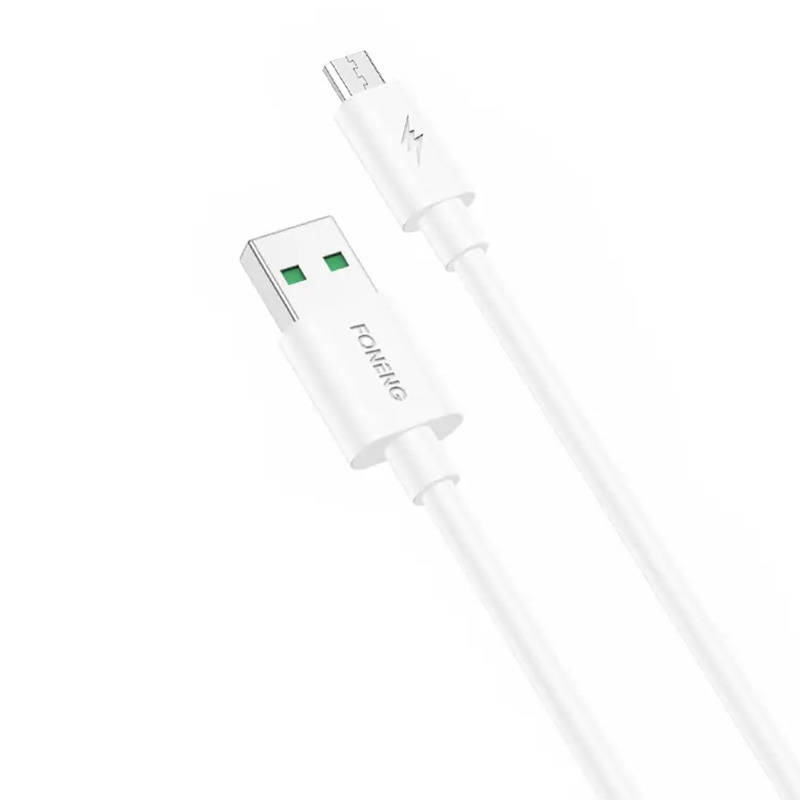 Foneng X67 Cablu USB la Micro USB, 5A, 1m (alb)