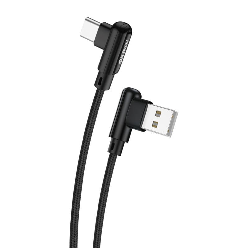 Foneng X70 Cablu unghiular USB la USB-C, 3A, 1m (negru)