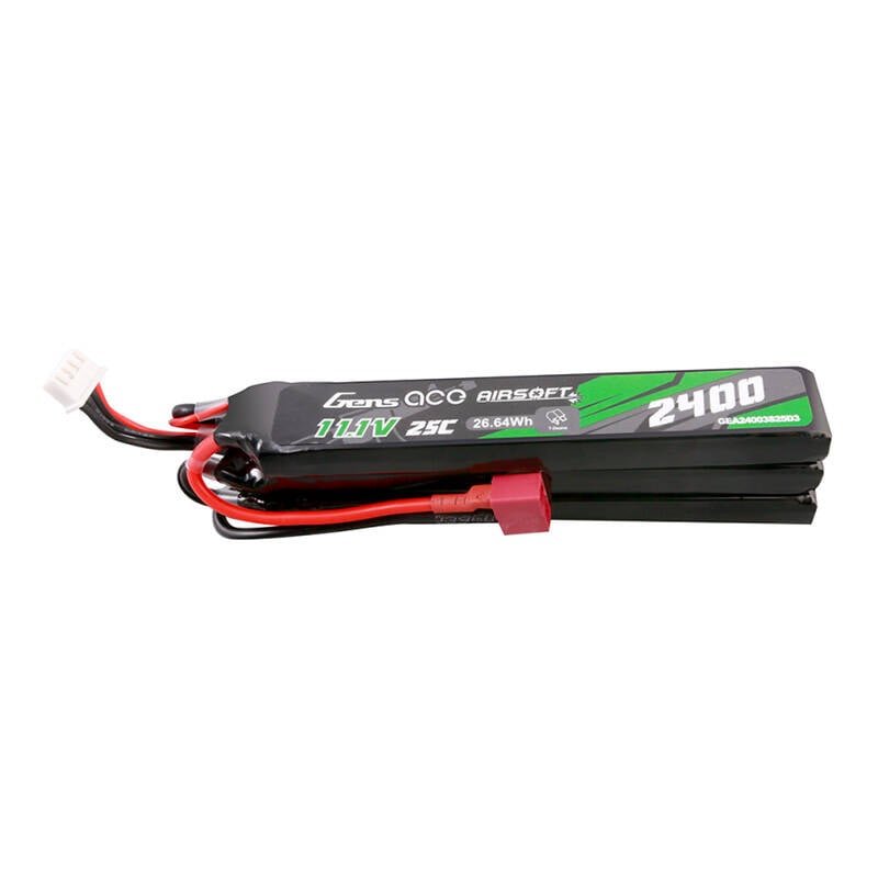 Gens ace 25C 2400mAh 3S2P 11.1V NUNCHUCK 3X Airsoft Gun Lipo baterie cu Deans (T) Plug