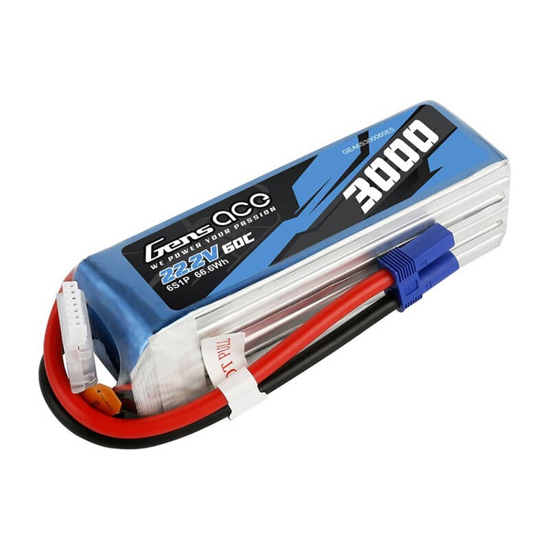 Gens ace 3000mAh 22.2V 60C 6S1P Lipo Battery Pack cu mufa EC5