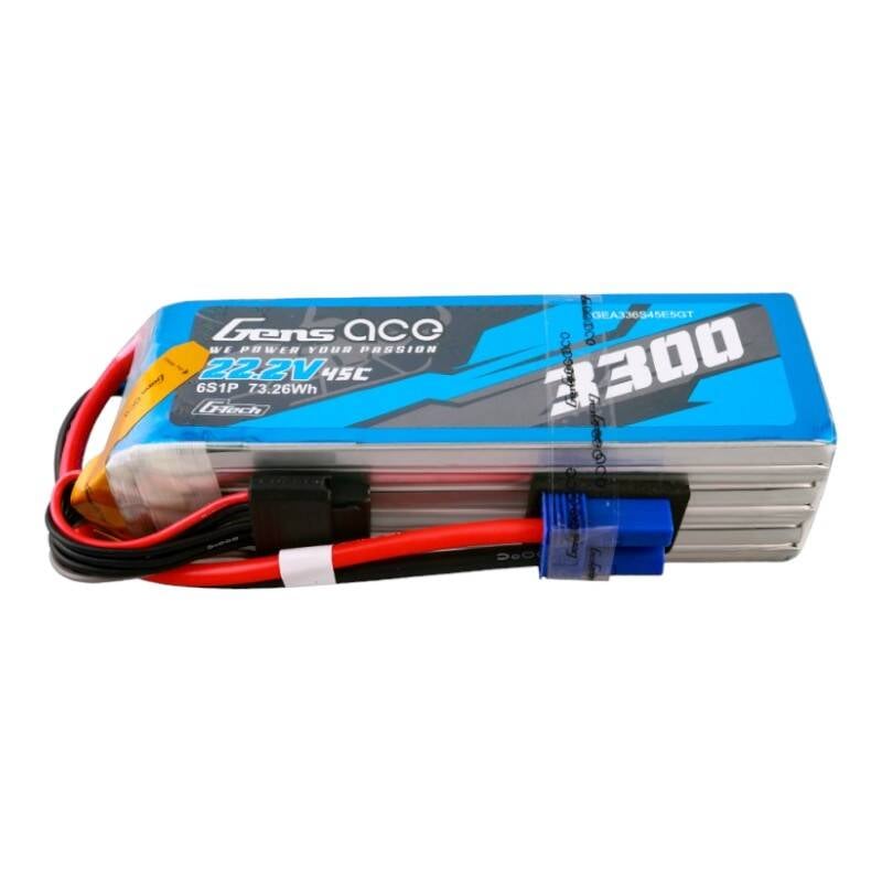 Gens ace G-Tech 3300mAh 22.2V 45C 6S1P Lipo Battery Pack cu EC5 Plug