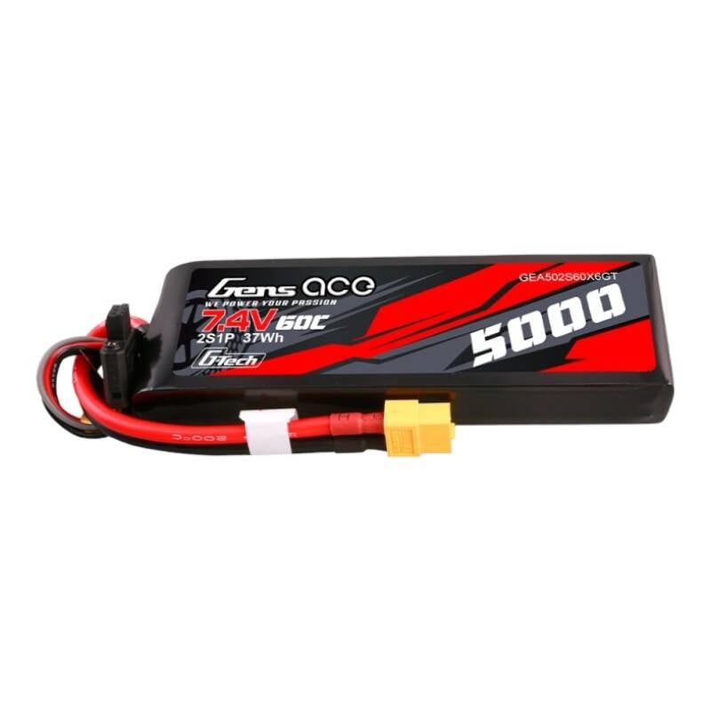 Gens ace G-Tech 5000mAh 7.4V 60C 2S1P Lipo PC material caz cu XT60 Plug