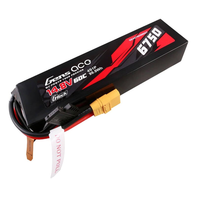 Gens ace G-Tech 6750mAh 14.8V 60C 4S1P Lipo Battery Pack Carcasa din material PC cu mufa XT90