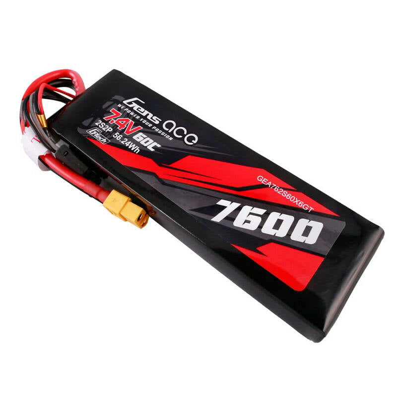 Gens ace G-Tech 7600mAh 7.4V 60C 2S2P Lipo baterie PC mat baterie