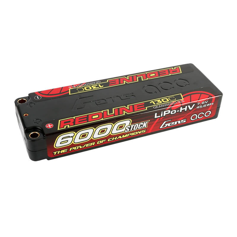 Gens ace Redline Series 6000mAh 7.6V 130C 2S2P HardCase 57 HV Baterie Lipo