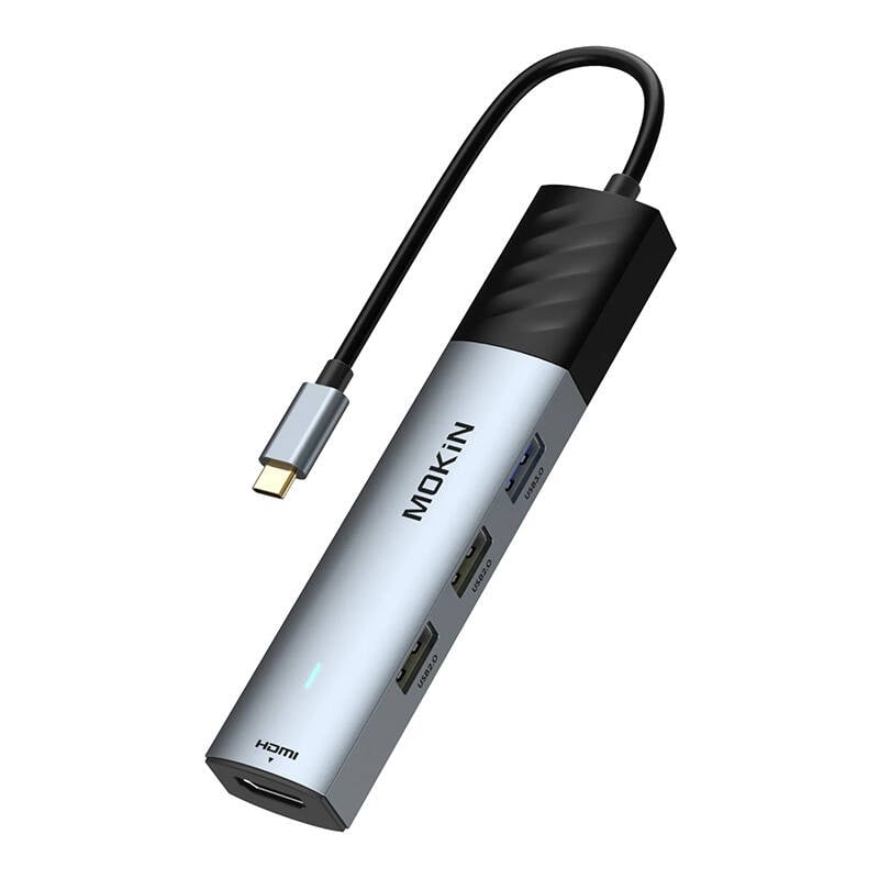 HUB 5in1 MOKiN USB-C PD 3.0 100W (argintiu)