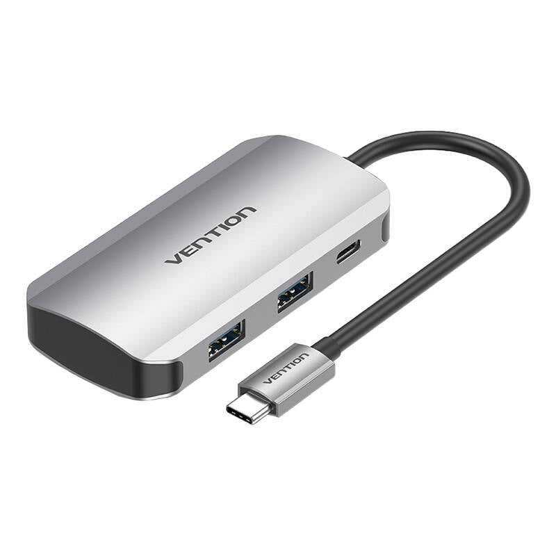 Hub 5in1 USB-C la 4x USB3.0, PD 0,15 m Vention TNBHB (gri)