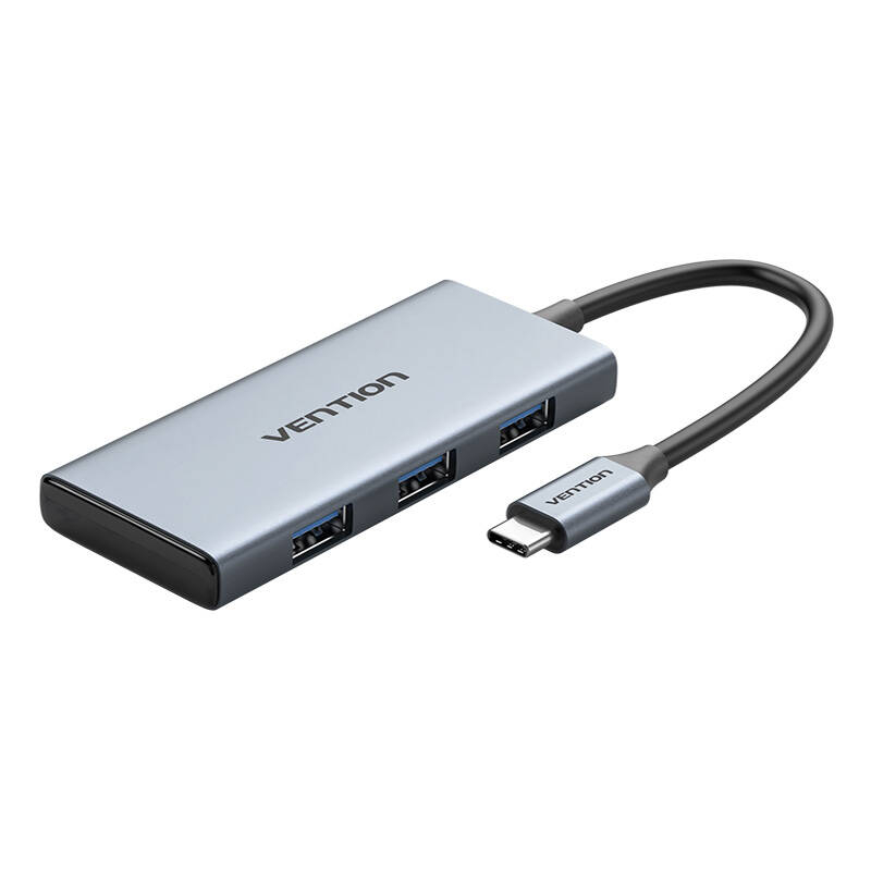 HUB USB-C la HDMI, 3x USB 3.0, Vention TOOHB 0,15 m gri