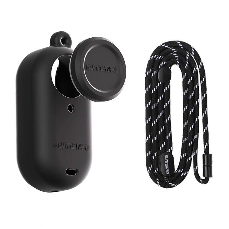 Husa din silicon cu lesa Sunnylife pentru Insta360 GO 3S (negru)