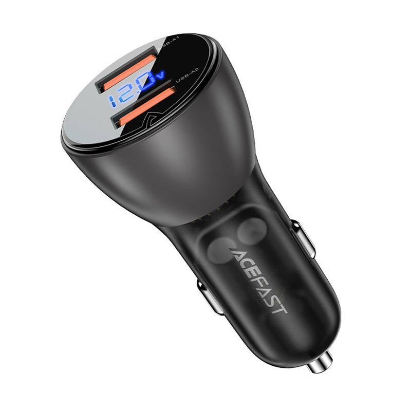 Incarcator auto Acefast B7, 45W, 2x USB, cu afisaj (negru)