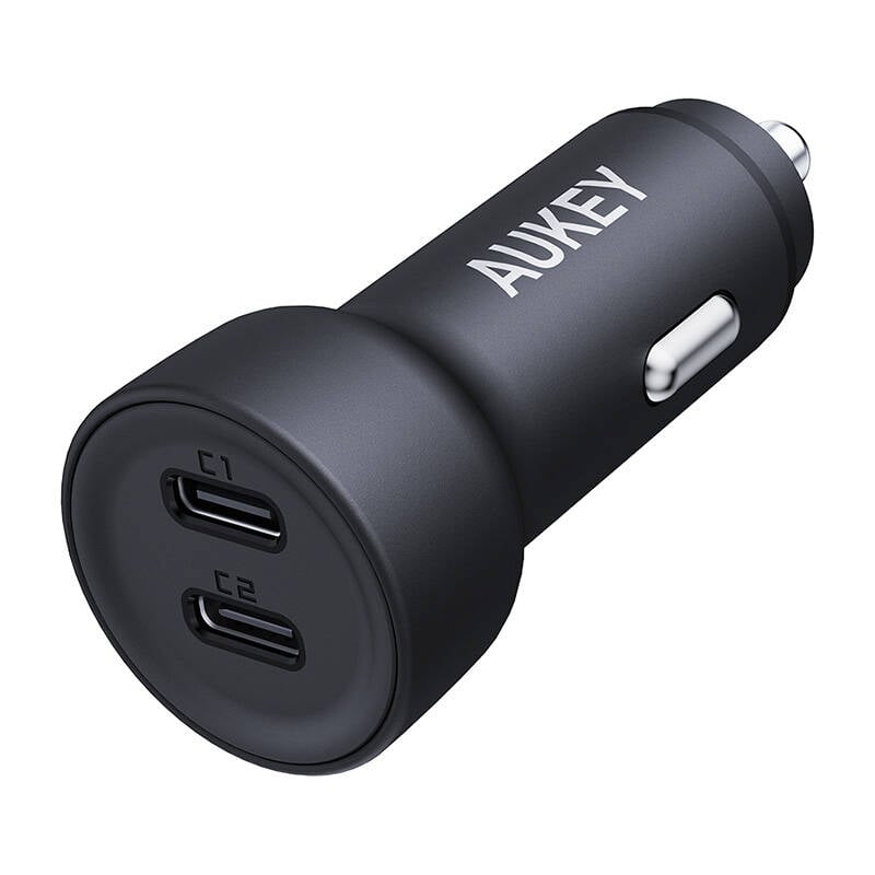 Incarcator auto Aukey CC-Y23, 2xUSB-C, 65W (negru)