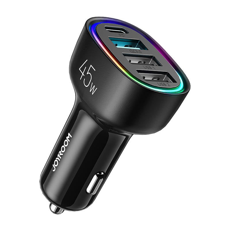 Incarcator auto Joyroom JR-CL09, 4 porturi, 1x USB-C PD, 1x QC3.0 USB, 2x USB (negru)