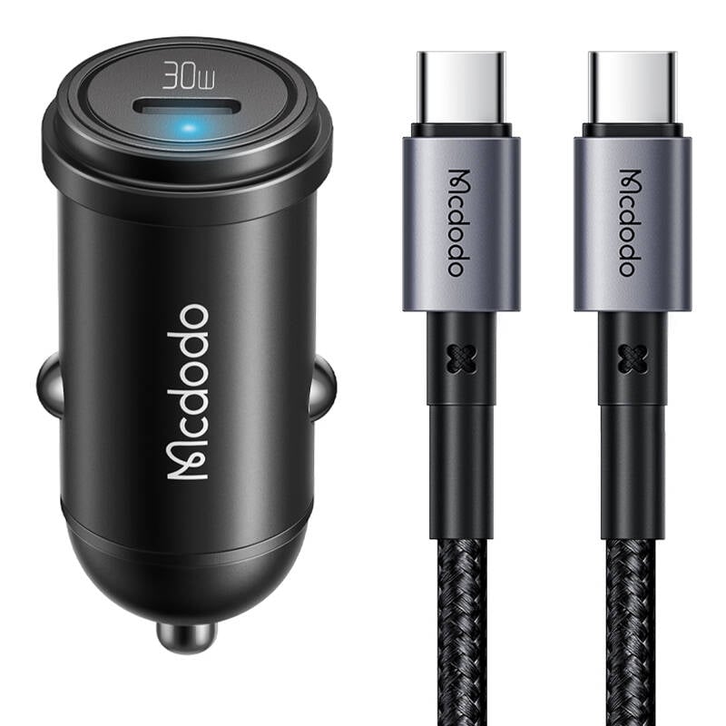 Incarcator auto McDodo CC-7493 65W cu cablu Mini USB-C alb cu cip E-mark 1m 100W (negru)