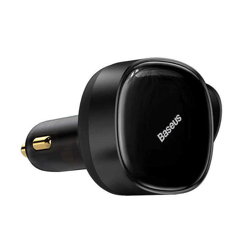 Incarcator de masina Baseus Enjoyment cu cabluri USB-C + Lightning 3A, 30 W (negru)