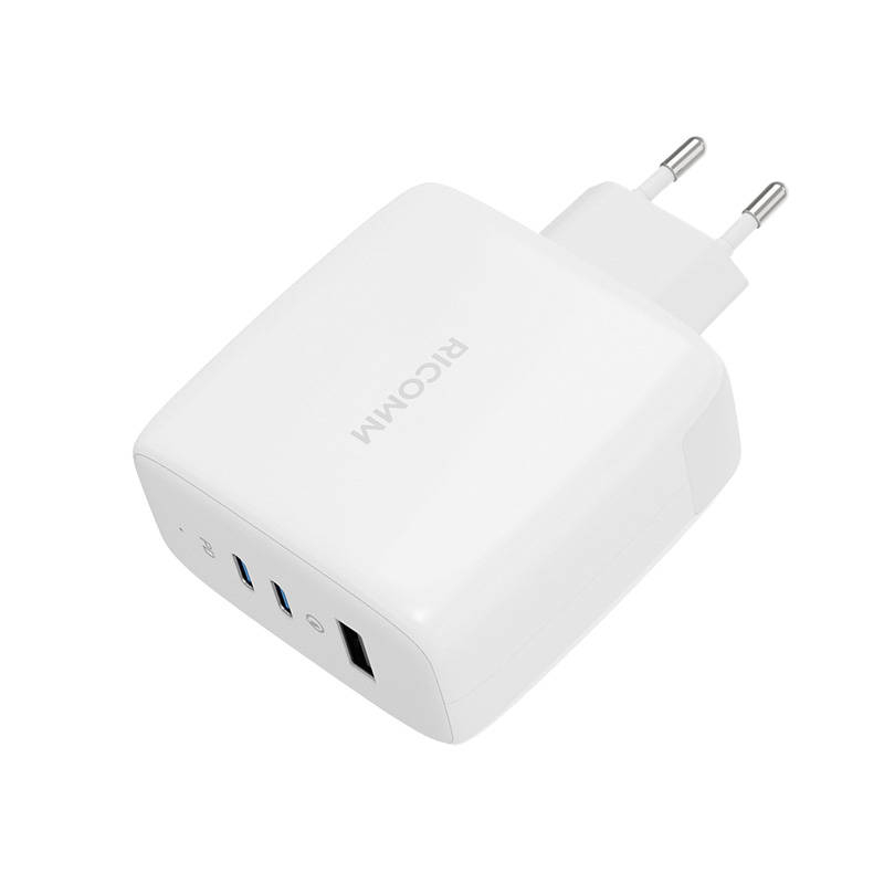 Incarcator de perete 120W GaN Ricomm RC1201 EU, 1xUSB-A, 2xUSB-C + cablu USB-C de 2,1m