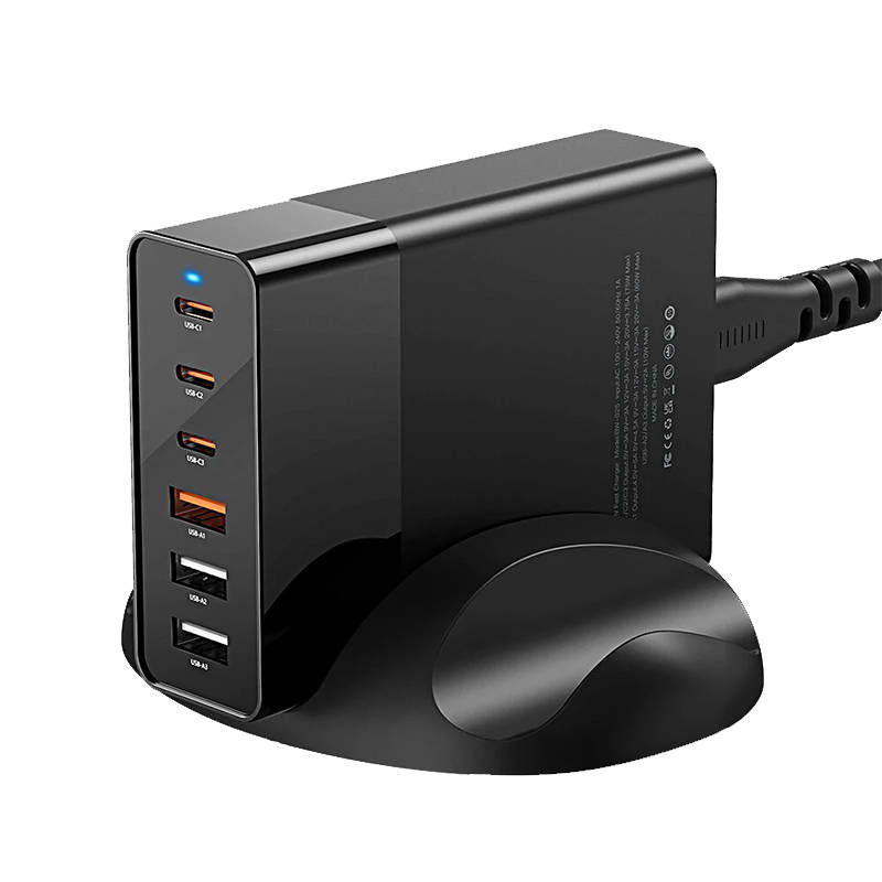 Incarcator de perete Blitzwolf BW-S25, 75W, 3x USB + 3x USB-C (negru)