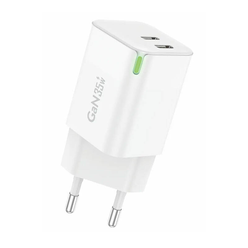 Incarcator de perete Foneng GaN 35W 2x USB-C 2.4A (alb)